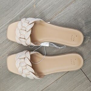 Light brown rinestone sandals sz 11 brand new